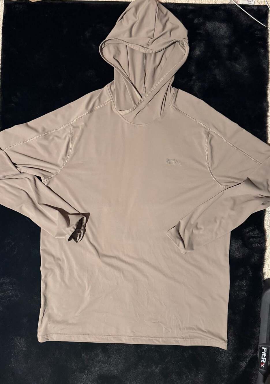 Eddie Bauer Solarfoil Hoodie Size M Tan UPF Sun Shirt